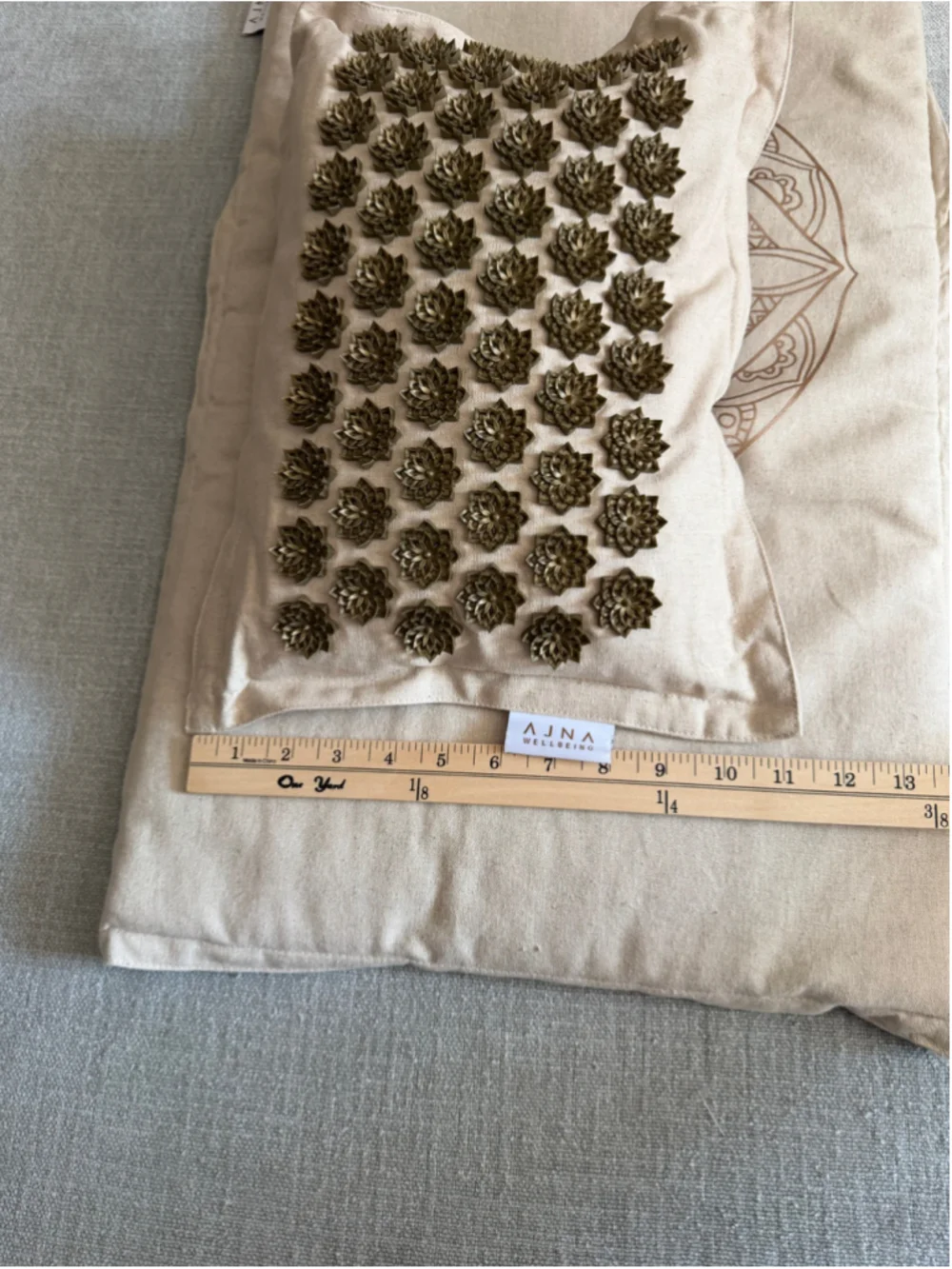 Anja Acupressure Mat and Pillow Natural Organic Linen Cotton with carrying bag